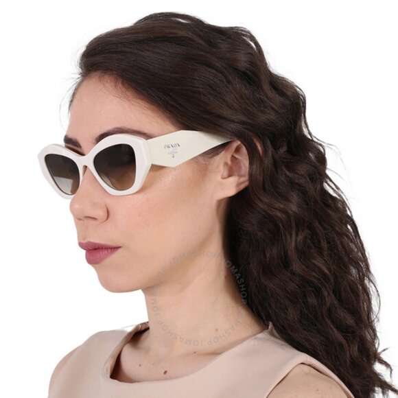 Prada PR 07YS Woman's Cateye White Sunglasses - Picture 3 of 3